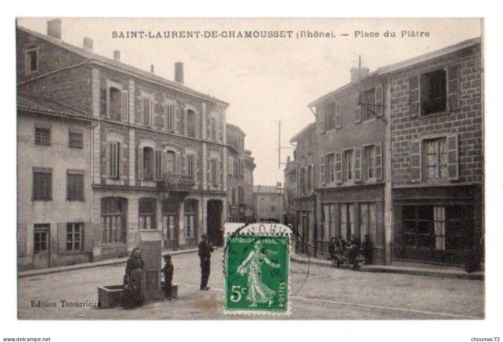 (69) 186, Saint St Laurent De Chamousset, Tonnerieux, Place Du Platre - Saint-Laurent-de-Chamousset