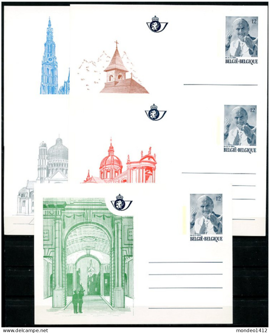 1985 : BK34/38 - Pausbezoek - Pope Visit - Paus Johannes-Paulus II - Ongebruikt - Illustrated Postcards (1971-2014) [BK]