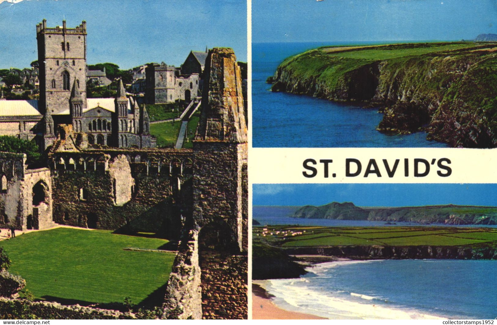 ST. DAVIDS, PEMBROKESHIRE, MULTIPLE VIEWS, ARCHITECTURE, CASTLE, COAST, BEACH, WALES, UNITED KINGDOM, POSTCARD - Pembrokeshire