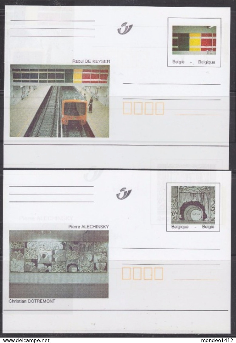 1998 : BK66/67 - Kunstwerken Brusselse Metro - Métro Bruxellois - Ongebruikt - Geïllustreerde Briefkaarten (1971-2014) [BK]