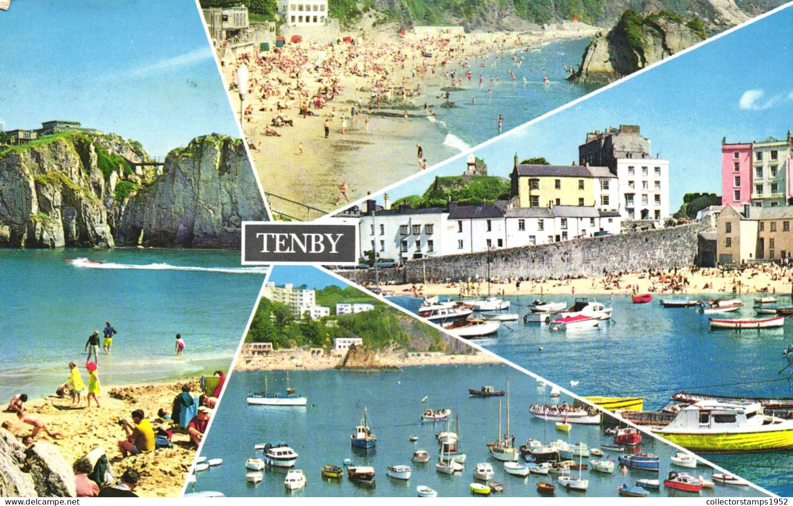TENBY, MULTIPLE VIEWS, ARCHITECTURE, BOATS, BEACH, WALES, UNITED KINGDOM, POSTCARD - Pembrokeshire
