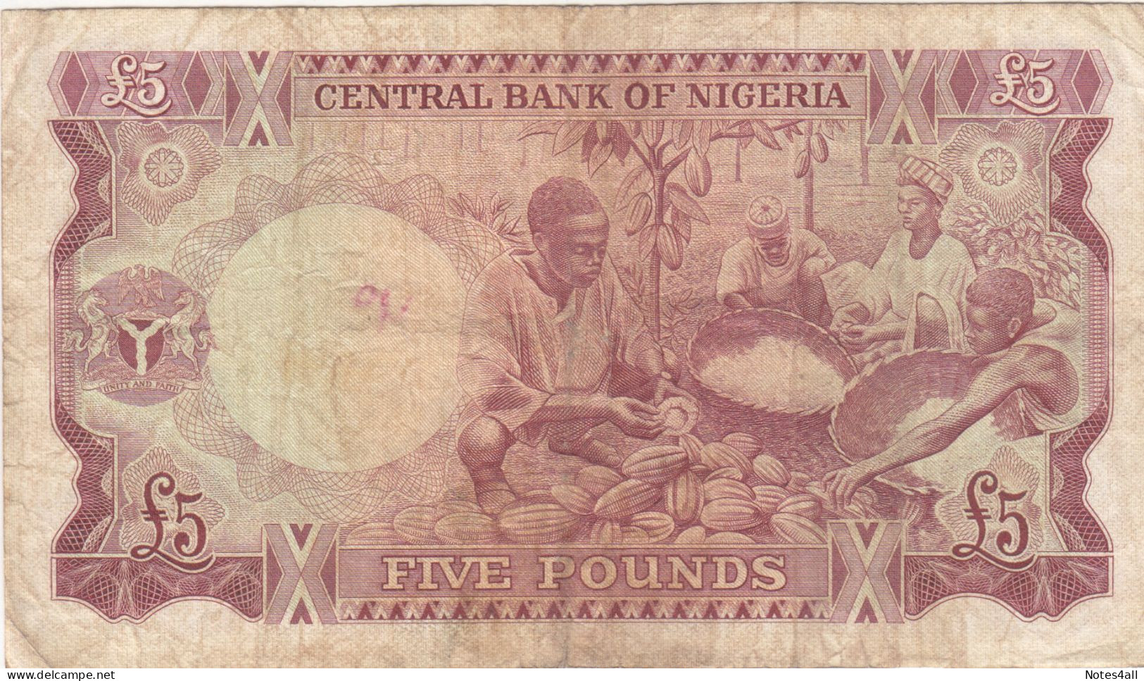 NIGERIA 5 POUNDS 1968 P-13a VF SERIES 22 ( 189727 ) - Nigeria