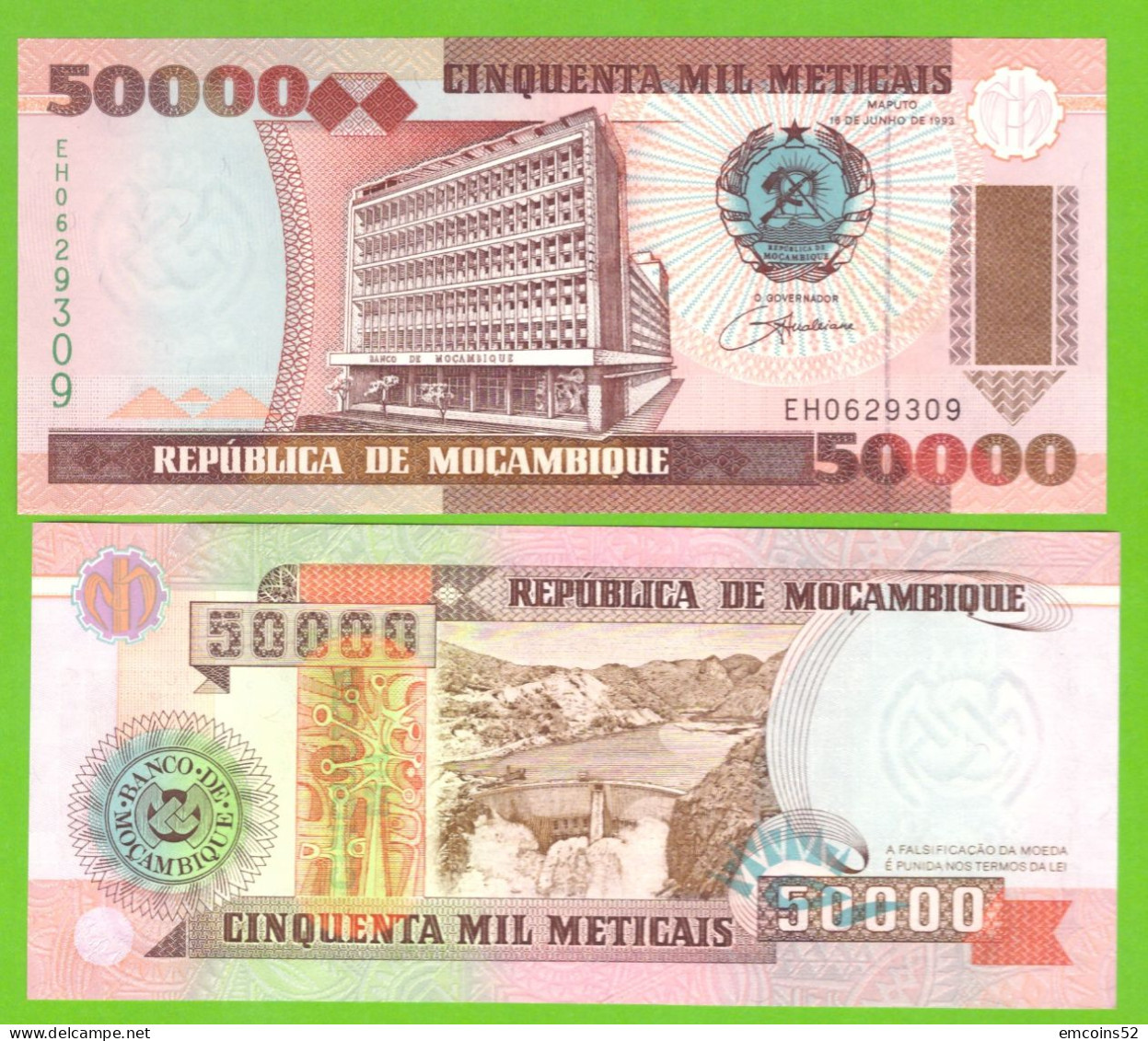 MOZAMBIQUE 50000 METICAIS 1993 P-138 UNC - Mozambique