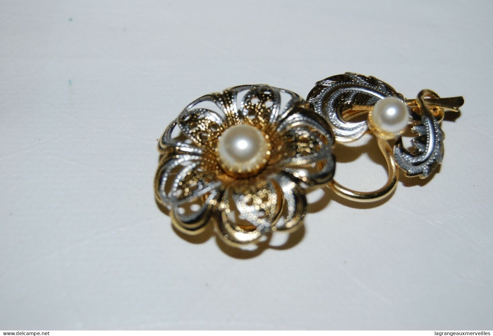 C56 Ancienne Bijoux - Broche Pour Dame - élégance - Brillant Perle - Broches