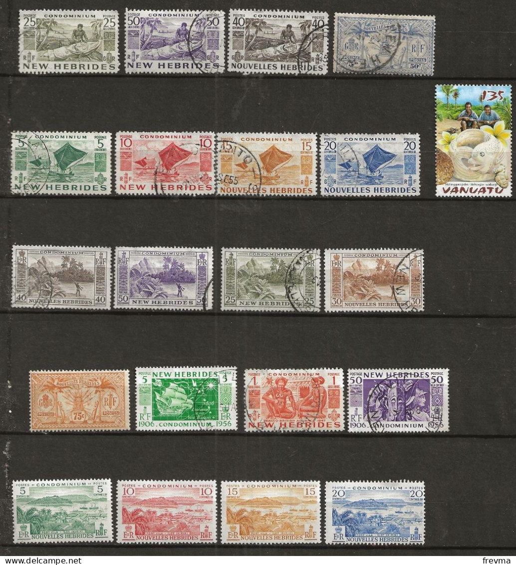 Timbre Nouvelles Hebrides Ledende Francaise Et Anglaise - Used Stamps