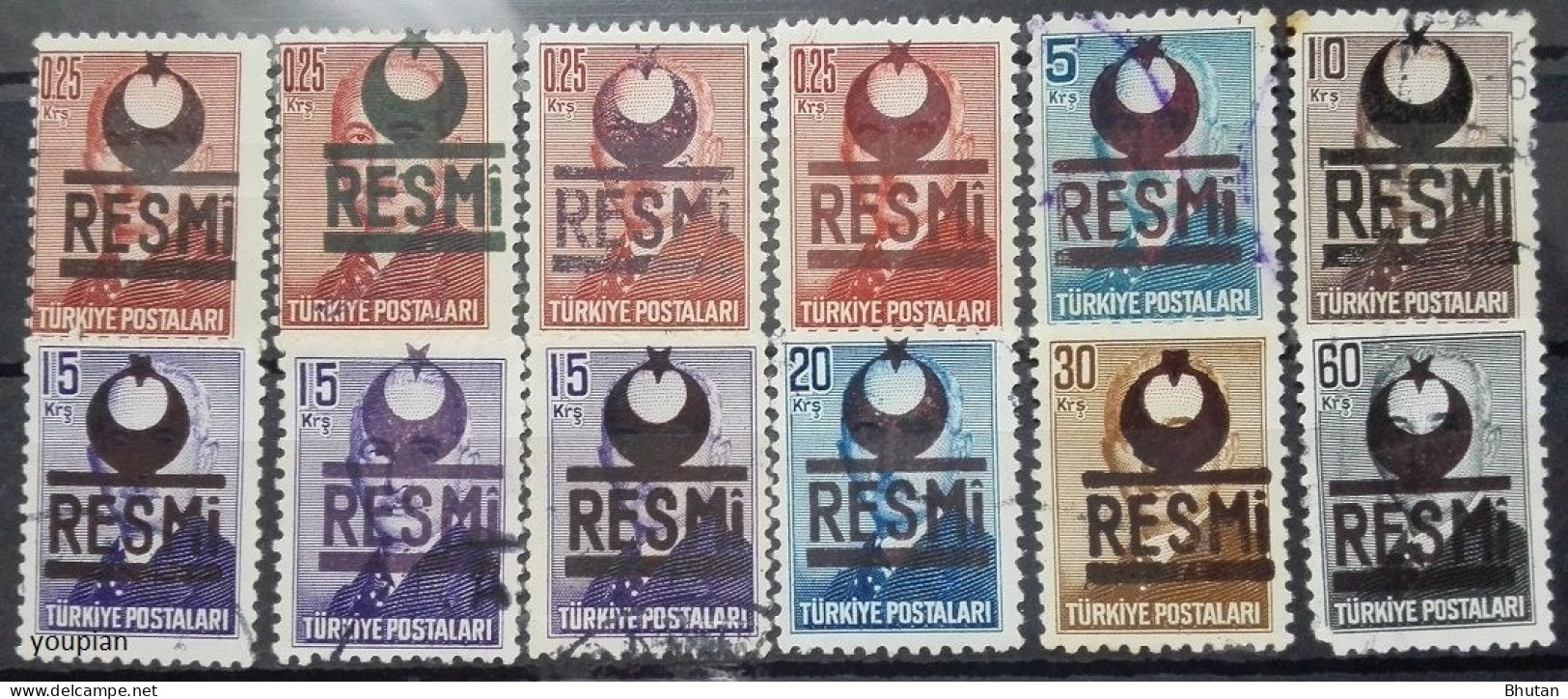 Türkiye 1953, Officials - President Ismet Inönü, MNH And Cancelled Stamps Set - Neufs