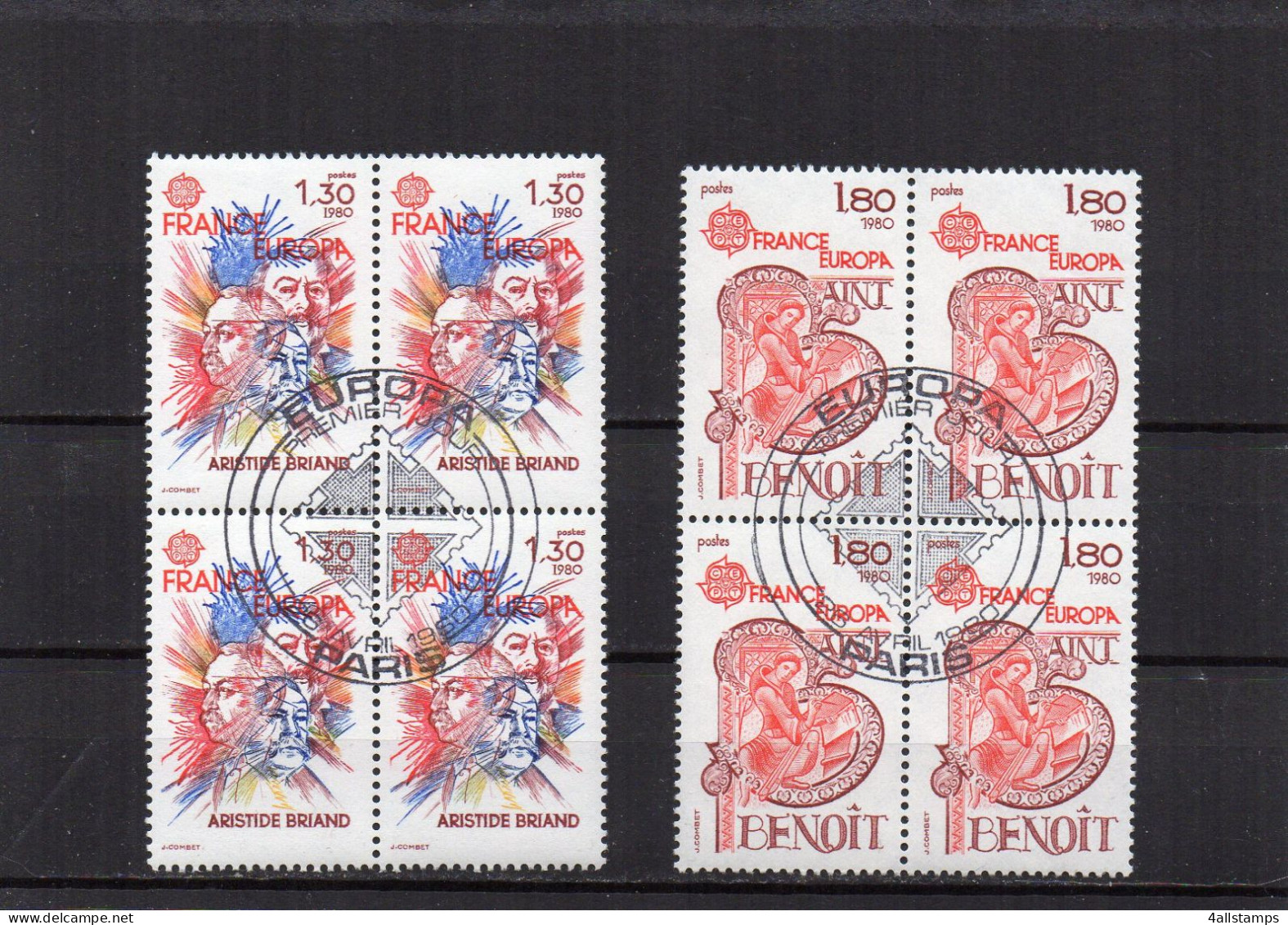 1980 Frankrijk Mi N° 2202/2203 (blok4) - Used - Gebruikt - Oblitéré - Mit Poststempel Entwertet - 1980