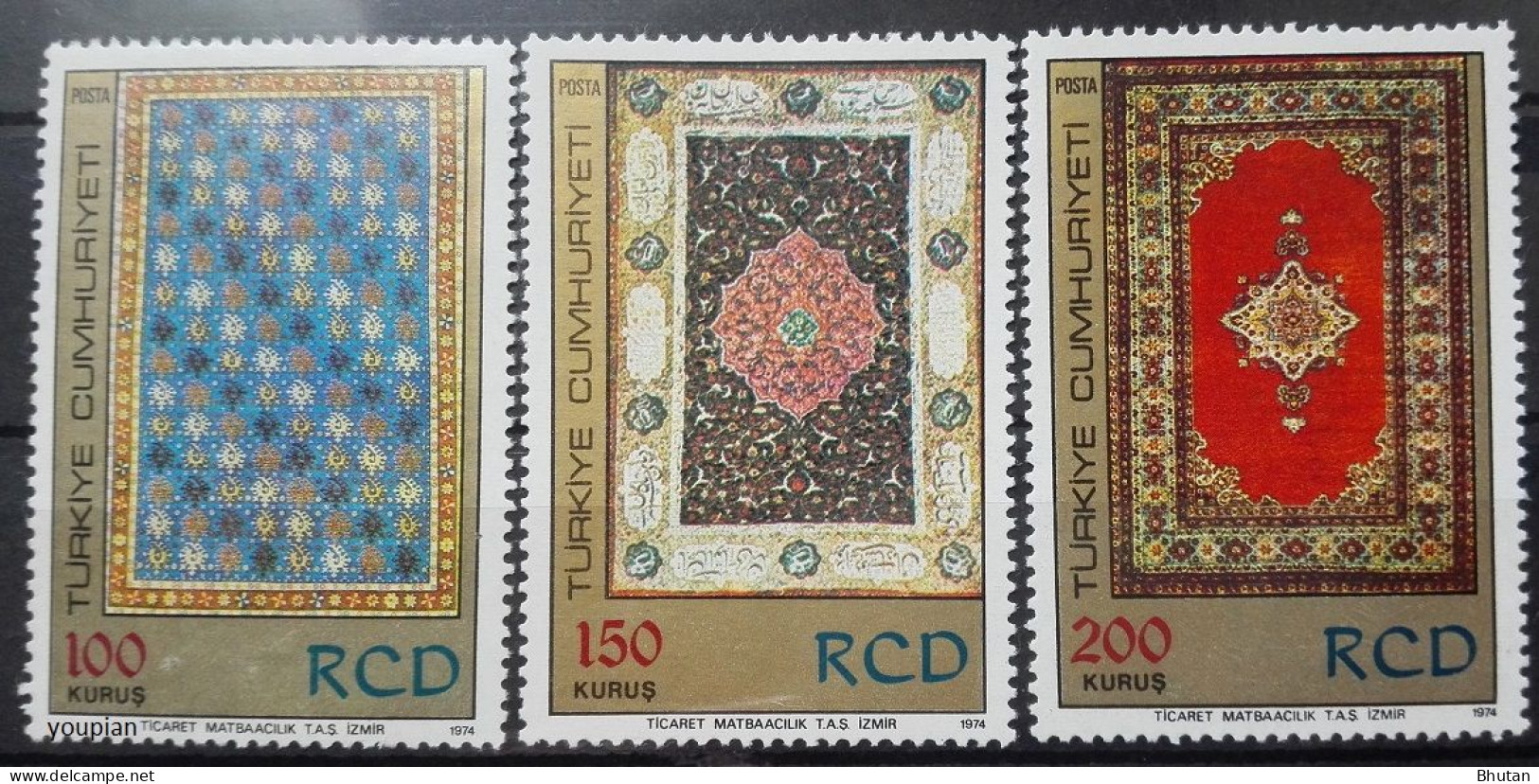 Türkiye 1974, RCD - Carpets From Türkiye, Iran And Pakistan, MNH Stamps Set - Ungebraucht