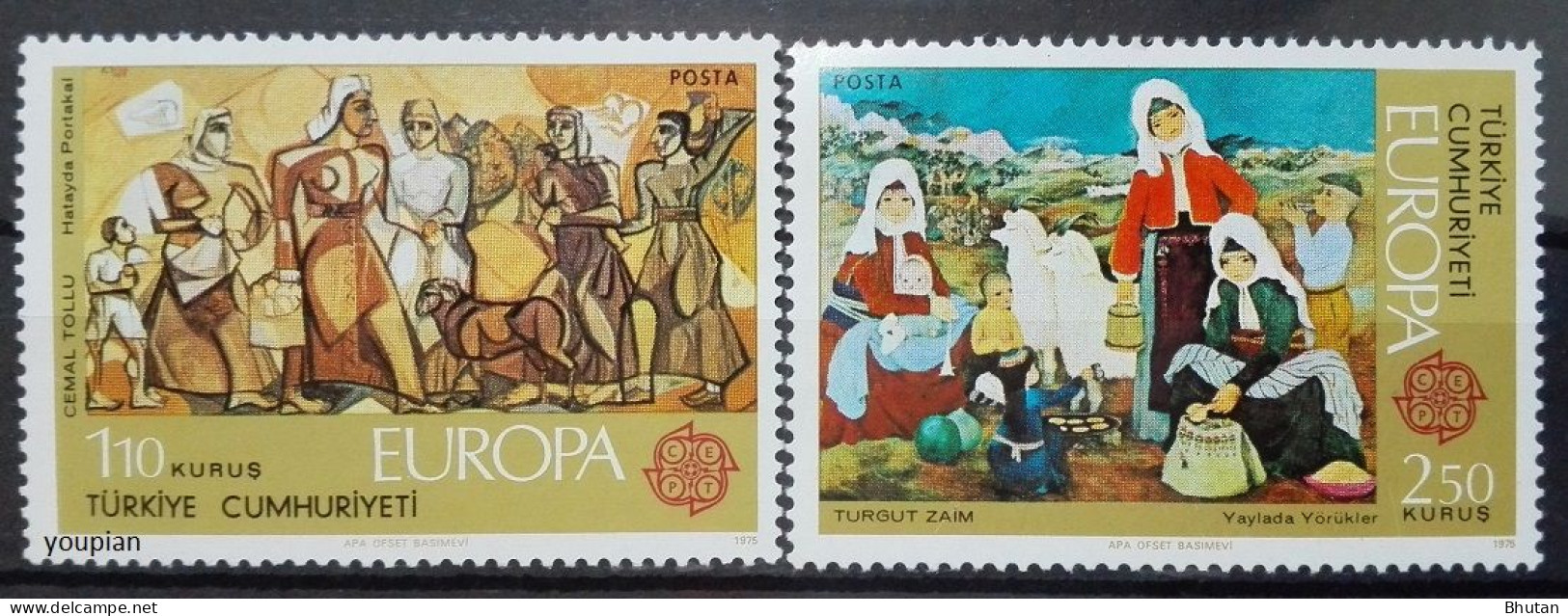 Türkiye 1975, Europa - Paintings, MNH Stamps Set - Nuevos