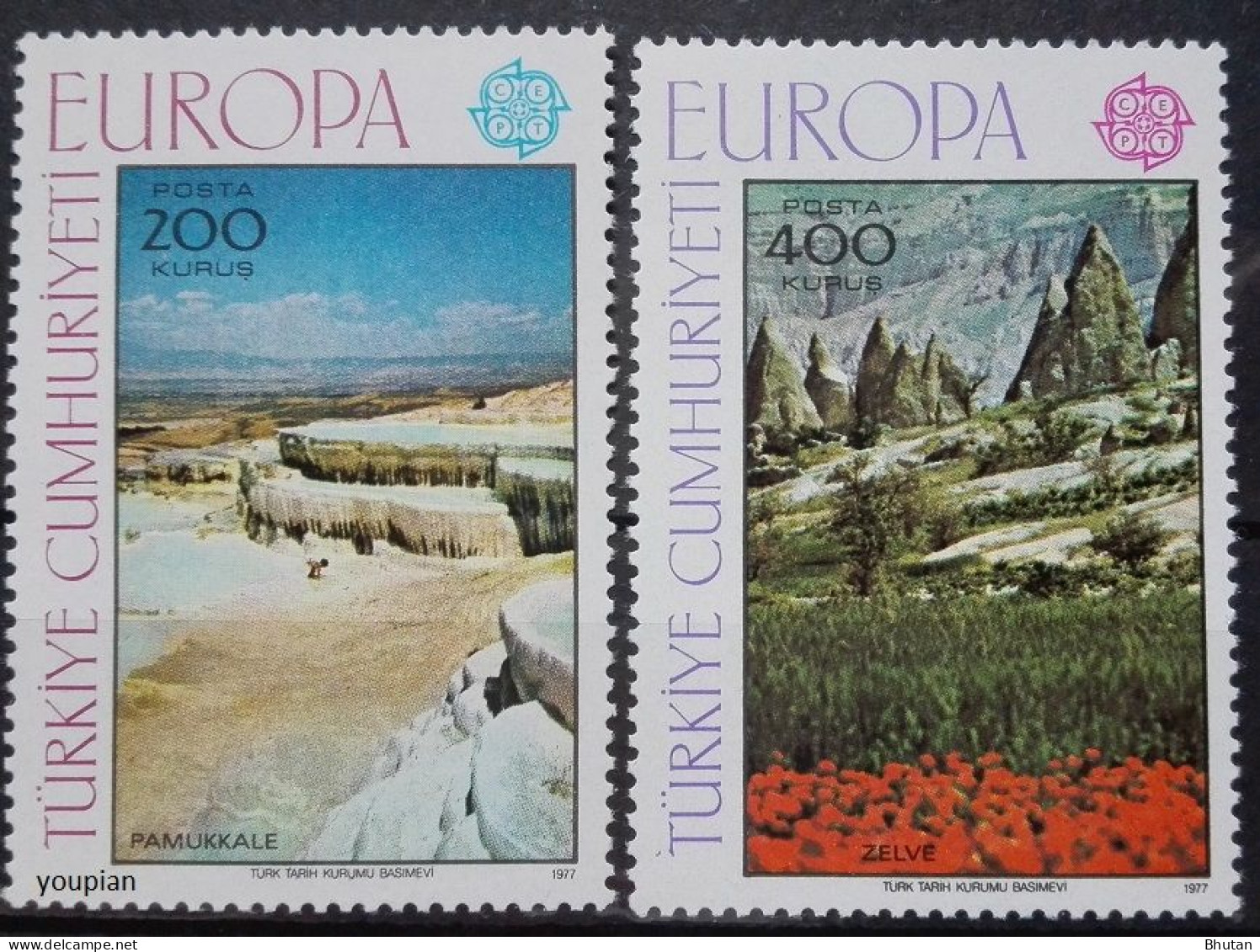 Türkiye 1977, Europa - Monuments, MNH Stamps Set - Unused Stamps
