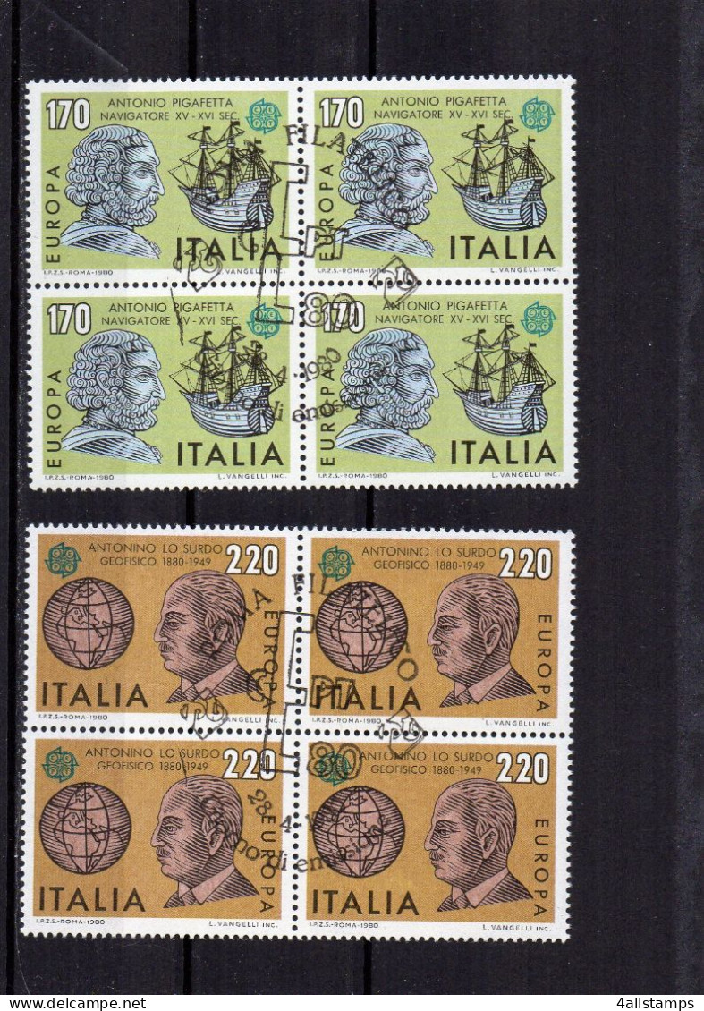 980 Italië Mi N° 1686/1687 (blok4) - Used - Gebruikt - Oblitéré - Mit Poststempel Entwertet - 1980