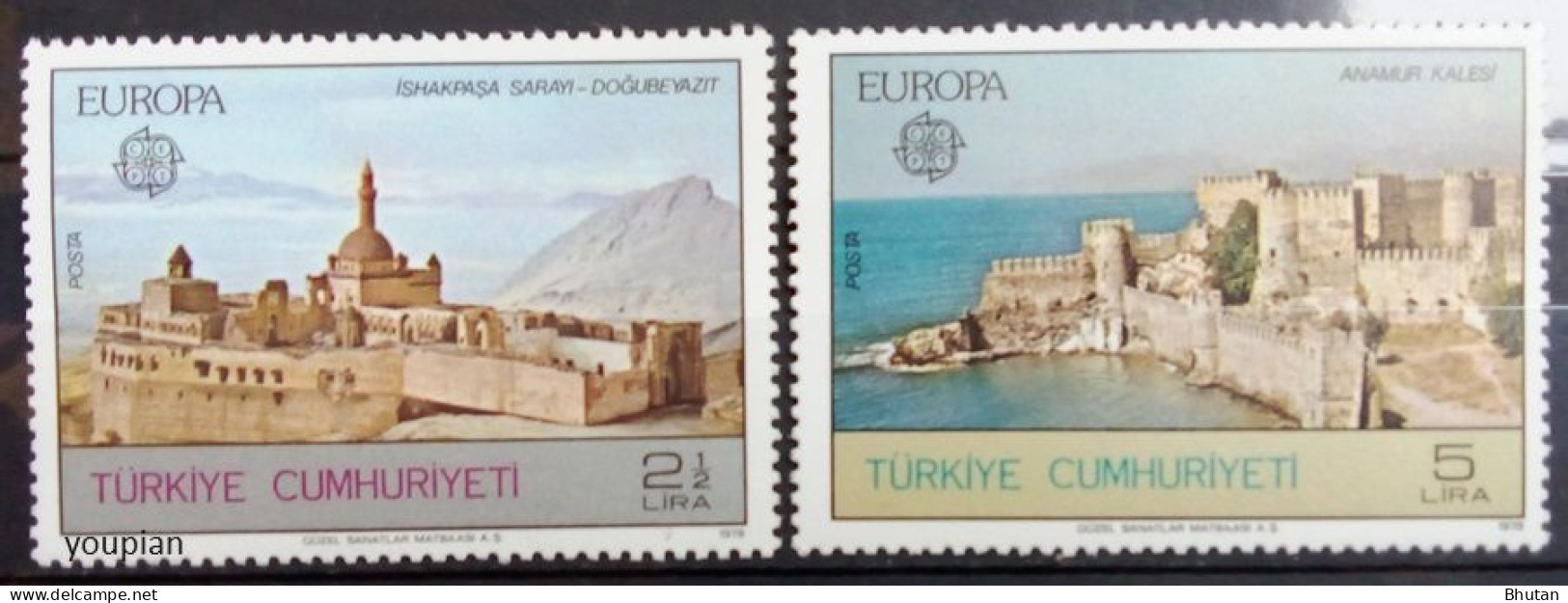 Türkiye 1978, Europa - Monuments, MNH Stamps Set - Unused Stamps