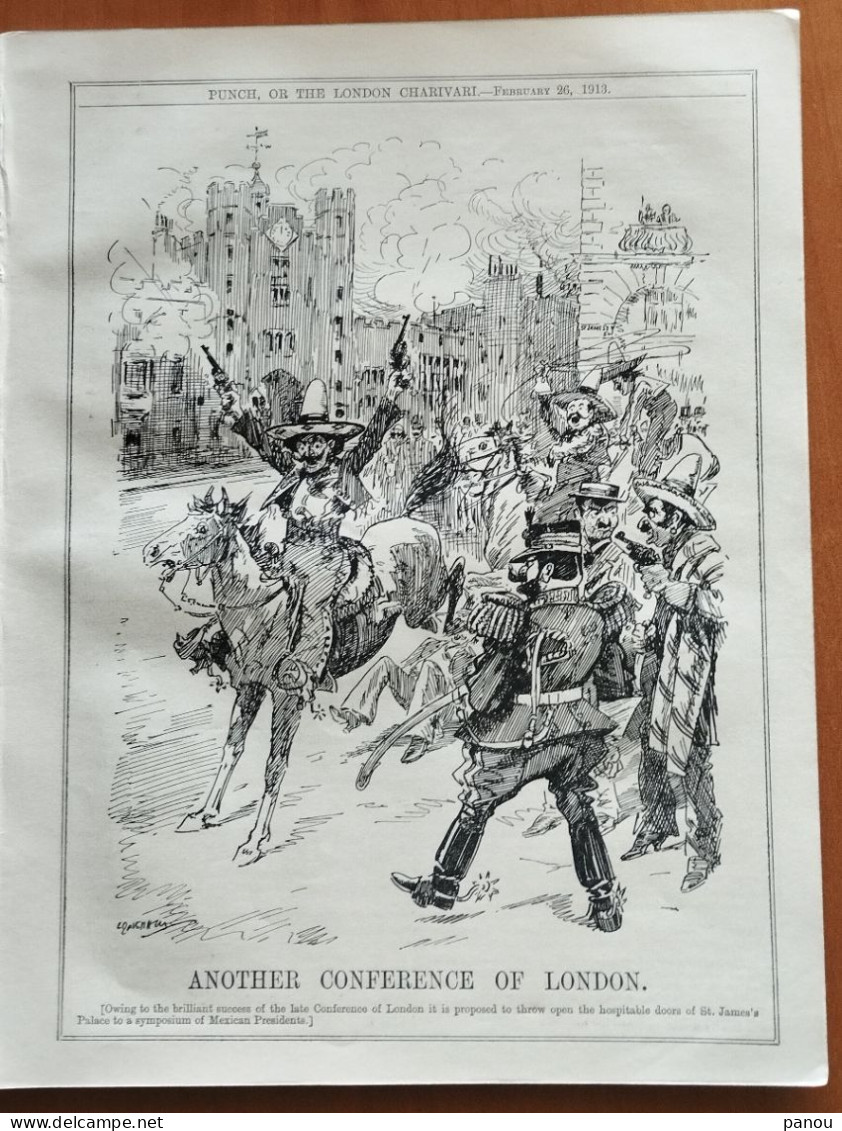 Punch, Or The London Charivari. FEBRUARY 26, 1913 - COMPLETE MAGAZINE. CARTOONS. MEXICO. FRANCE GERMANY - Otros & Sin Clasificación