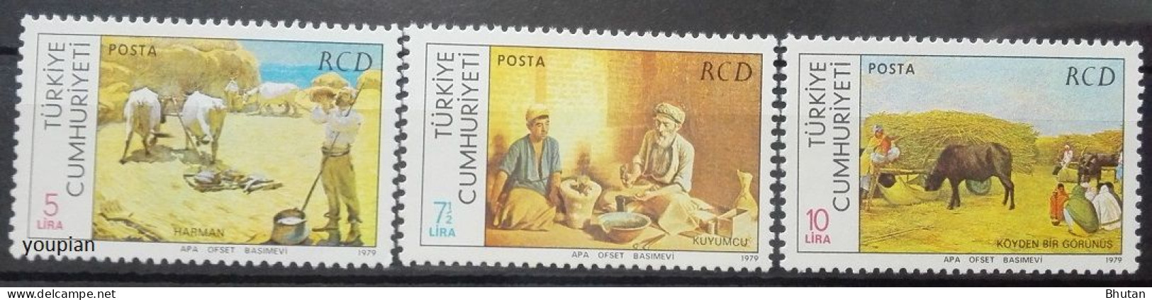 Türkiye 1979, RCD - Paintings From Türkiye, Iran And Pakistan, MNH Stamps Set - Unused Stamps