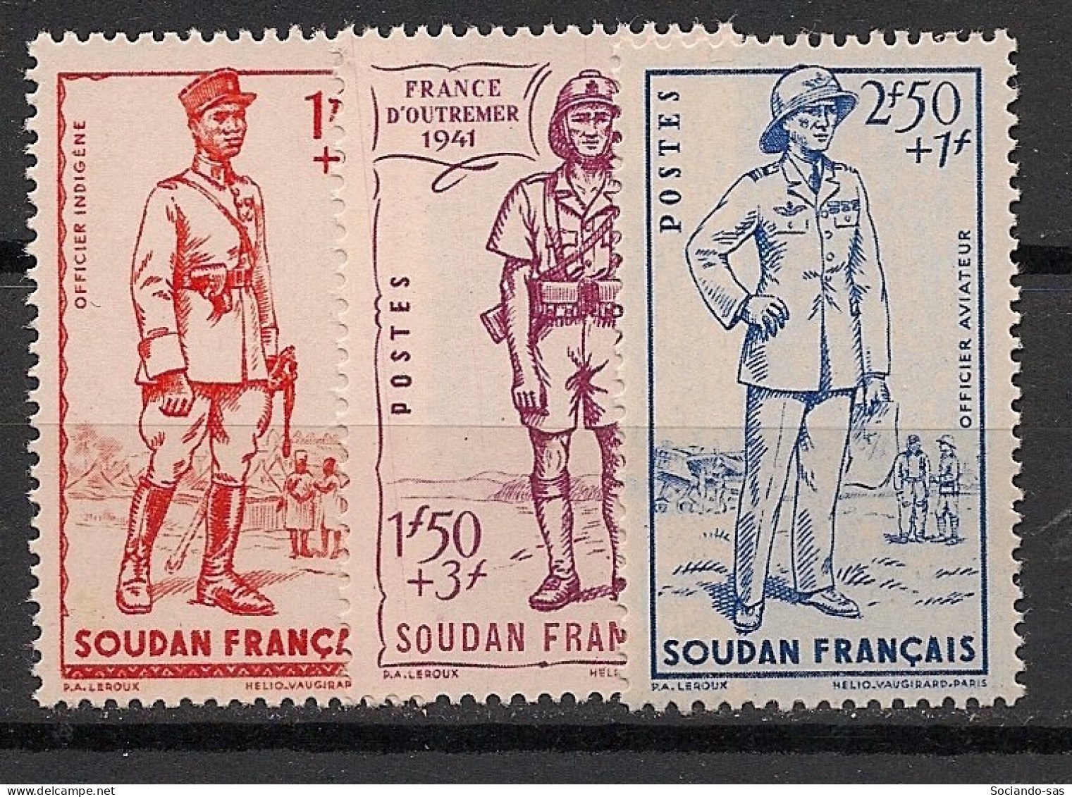 SOUDAN - 1941 - N°Yv. 122 à 124 - Défense De L'Empire - Neuf * / MH VF - Neufs