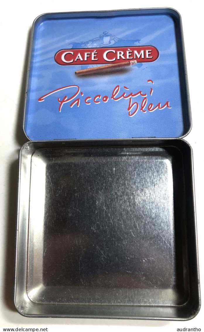 Petite Boîte Publicitaire à Cigares Café Crème Piccolini Bleu - Boites à Tabac Vides