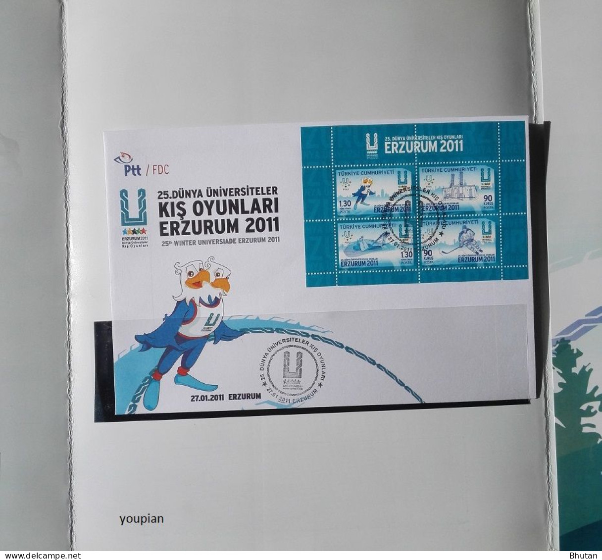 Türkiye 2011, 25th Universiade Winter Games In Erzurum, Two MNH S/S, FDC And Postcards - Portfolio - Unused Stamps