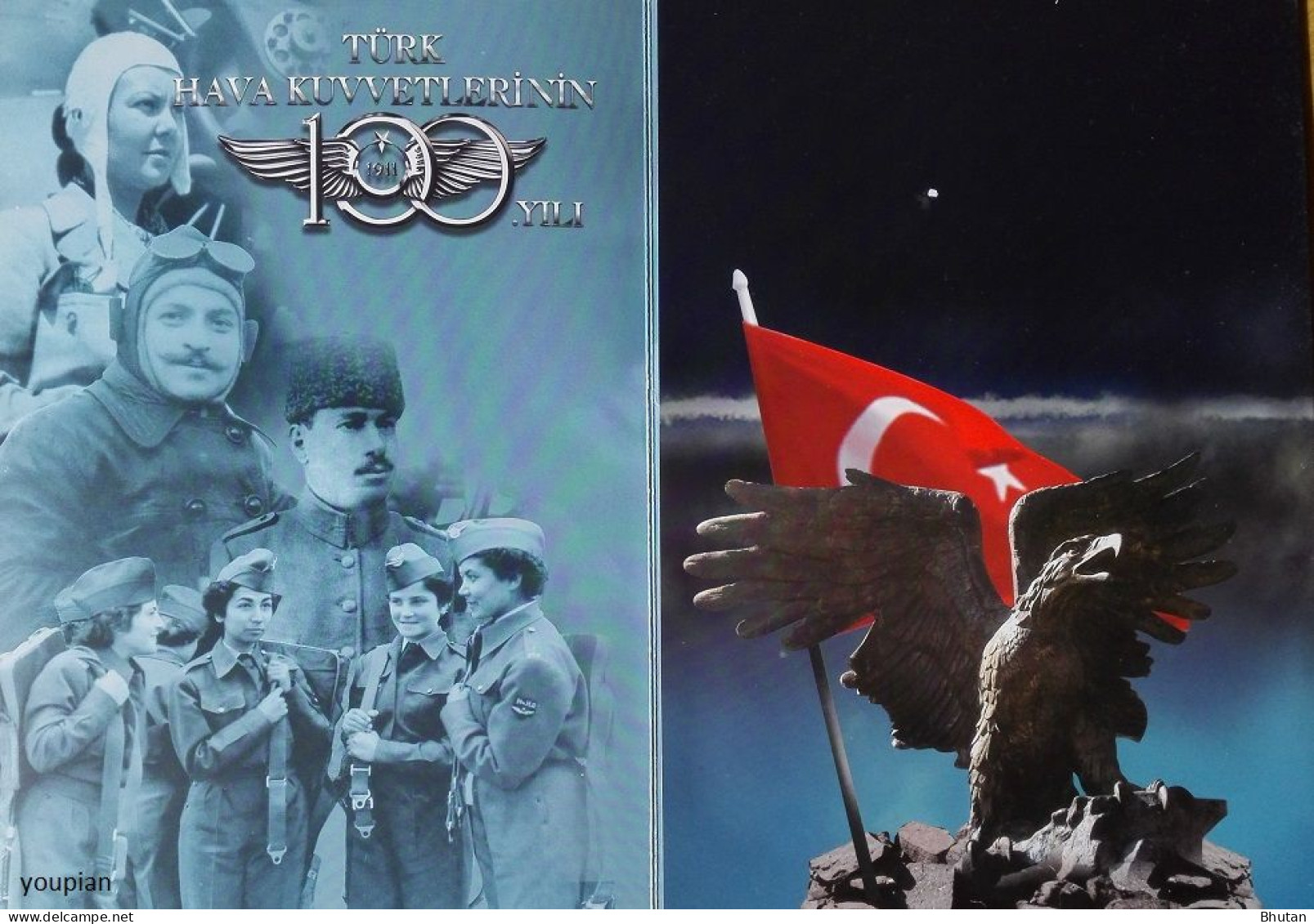 Türkiye 2011, 100th Year Of Turkish Air Force, Two MNH S/S And FDC - Portfolio - Unused Stamps