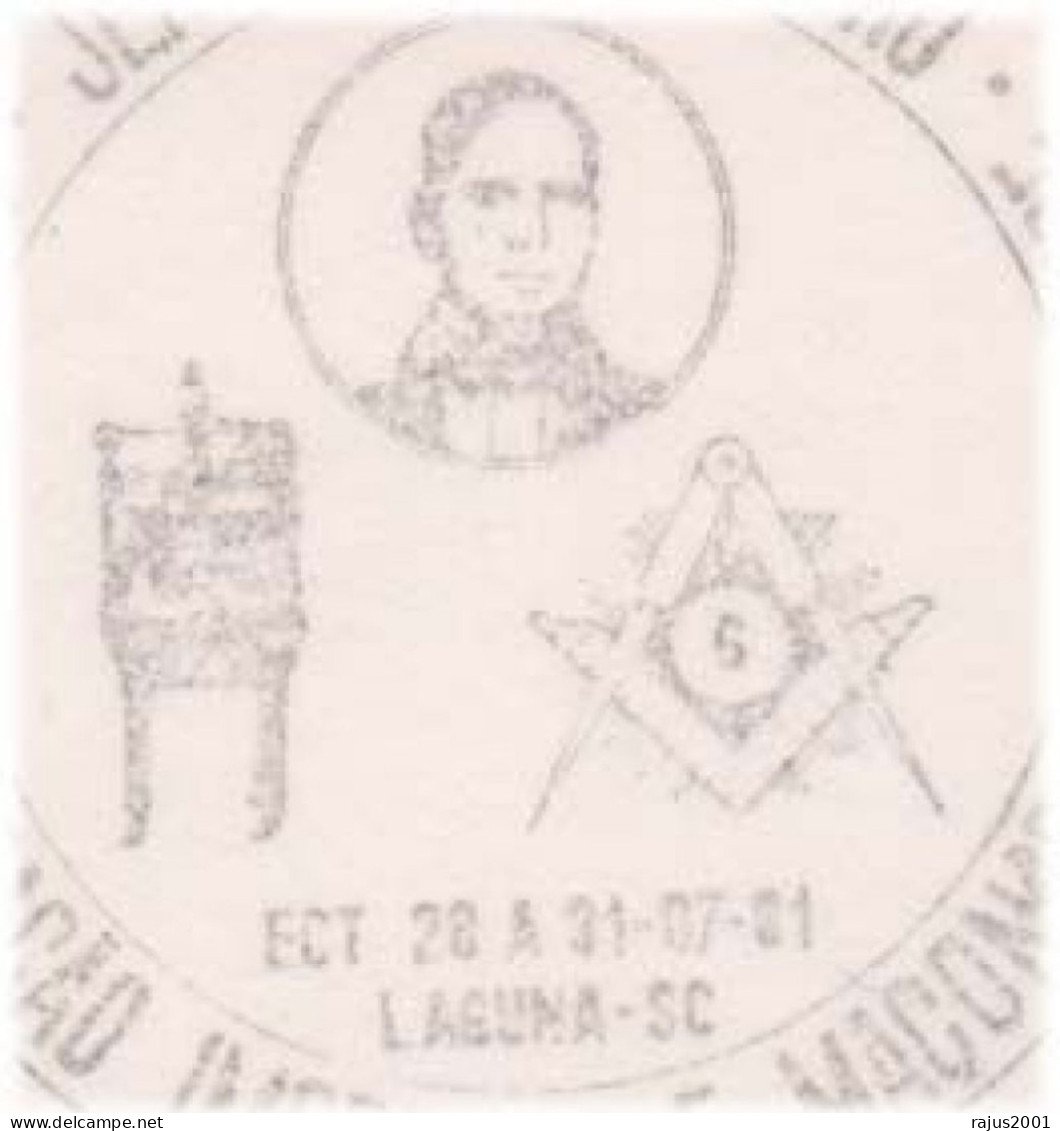 Jeronymo Francisco Coelho, Brigadeiro Founder Of The Press & Freemasonry, Freemason Masonic Lodge Special Cover Brazil - Freemasonry