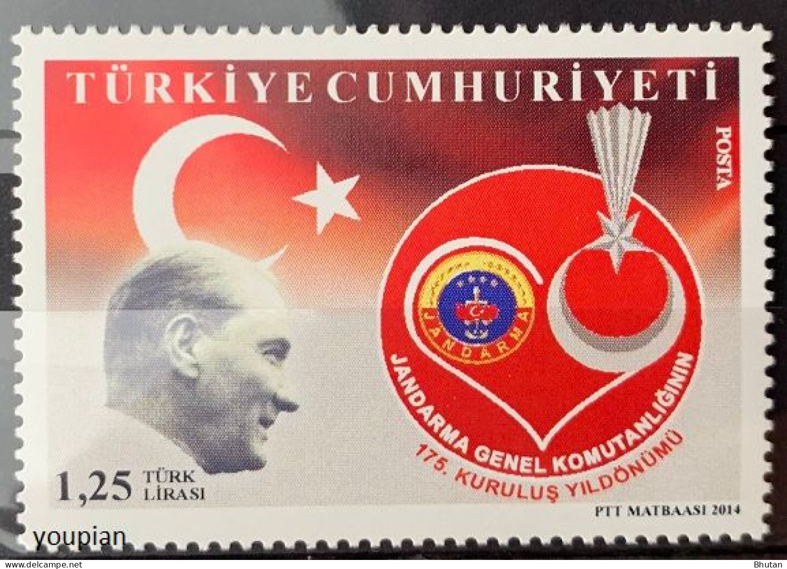 Türkiye 2014, 175 Years Of The Police, MNH Single Stamp - Neufs