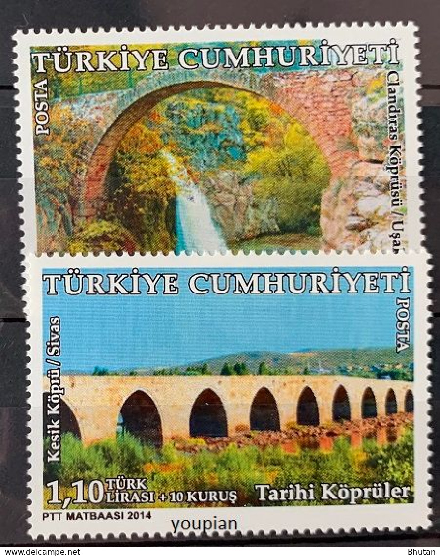 Türkiye 2014, Historical Bridges, MNH Stamps Set - Unused Stamps