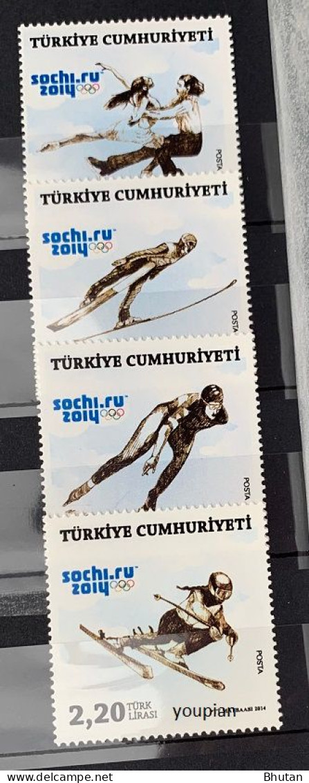 Türkiye 2014, Winter Olympic Games In Sochi, MNH Stamps Set - Nuevos