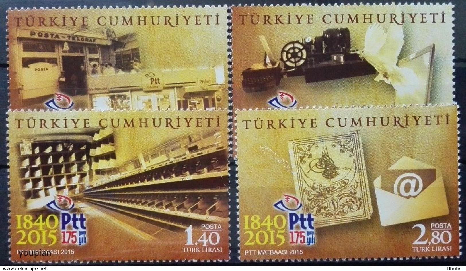 Türkiye 2015, 175th Anniversary Of PTT, MNH Stamps Set - Unused Stamps