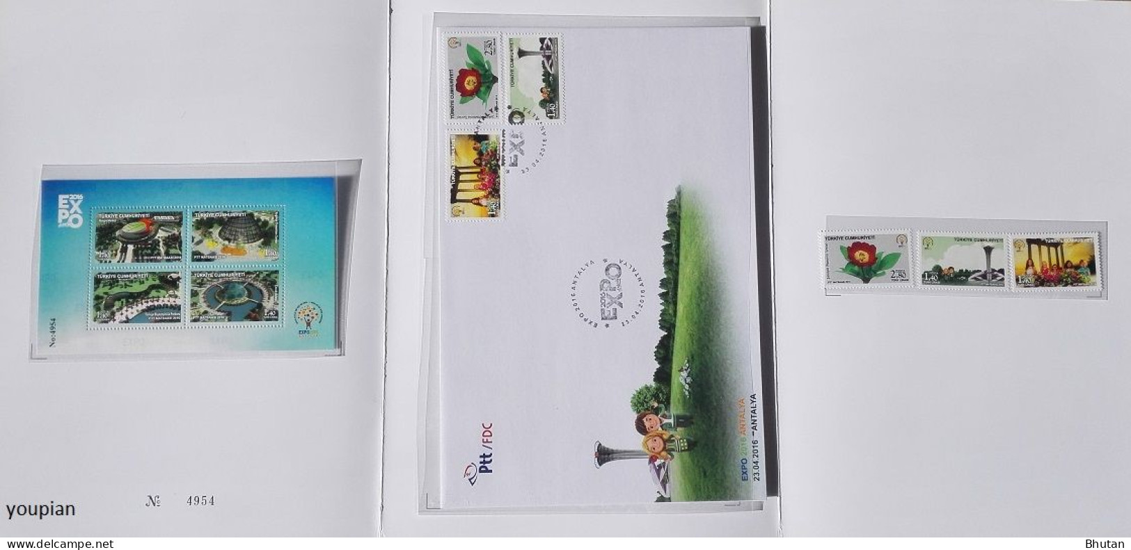 Türkiye 2016, Antalya 2016 EXPO International Stamps Exhibition, MNH S/S, Stamps Set And FDC - Portfolio - Unused Stamps