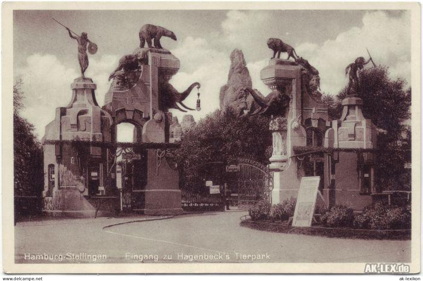Ansichtskarte Stellingen-Hamburg Eingang Zu Hagenbeck's Tierpark 1928 - Stellingen