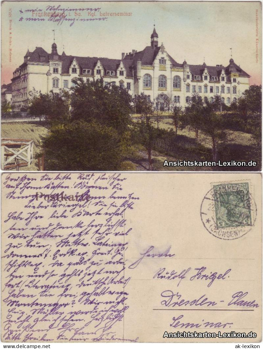 Ansichtskarte Frankenberg (Sachsen) Kgl. Lehrerseminar 1906 - Frankenberg