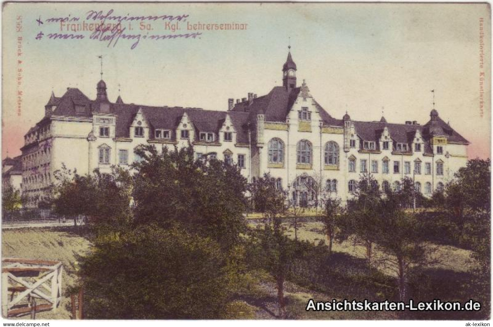 Ansichtskarte Frankenberg (Sachsen) Kgl. Lehrerseminar 1906 - Frankenberg