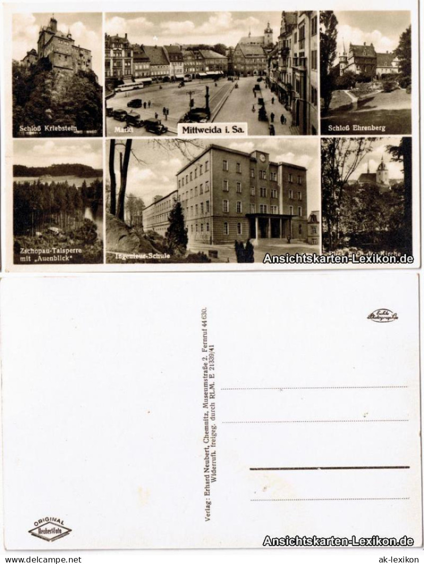 Mittweida Stadtteilansichten - Ua Ingenieurs Schule - Foto AK 1940 - Mittweida