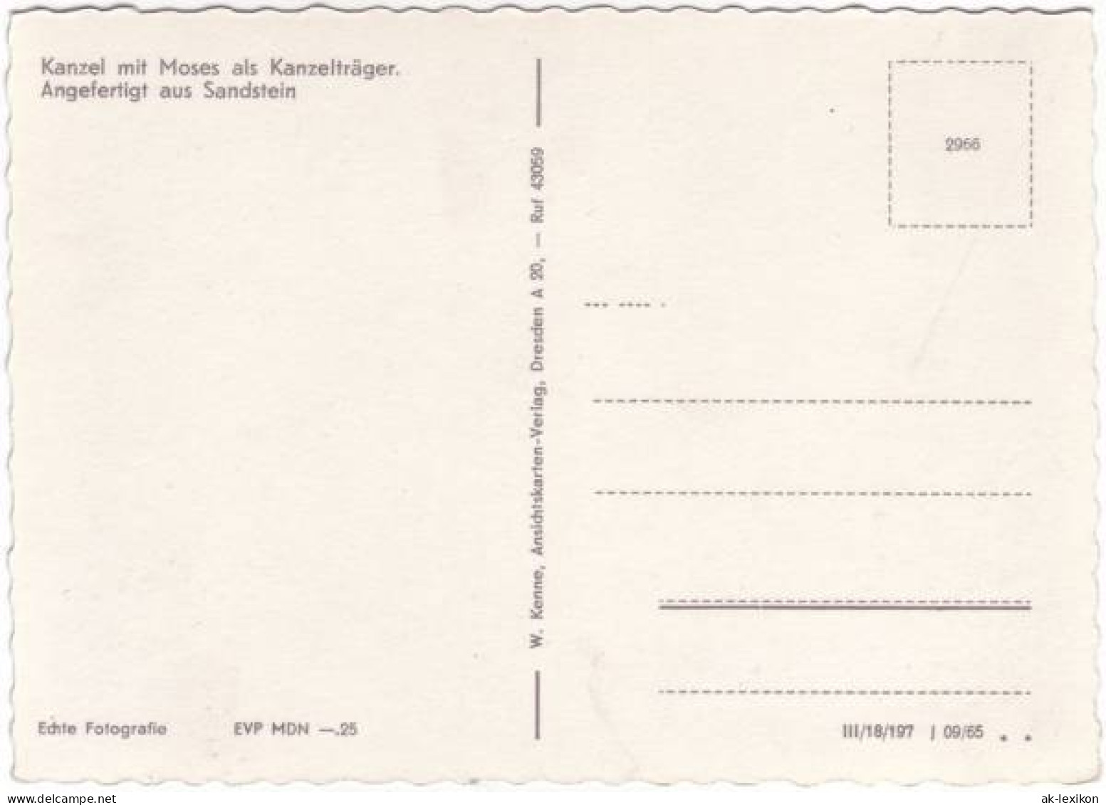 Lauenstein (Erzgebirge)-Altenberg Kanzel Moses Kanzelträger Aus Sandstein 1965 - Lauenstein