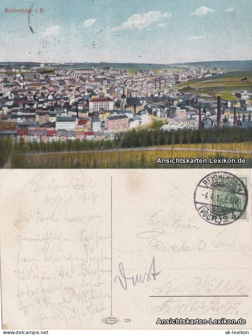 Ansichtskarte Reichenbach (Vogtland) Panorama Color 1914 - Reichenbach I. Vogtl.