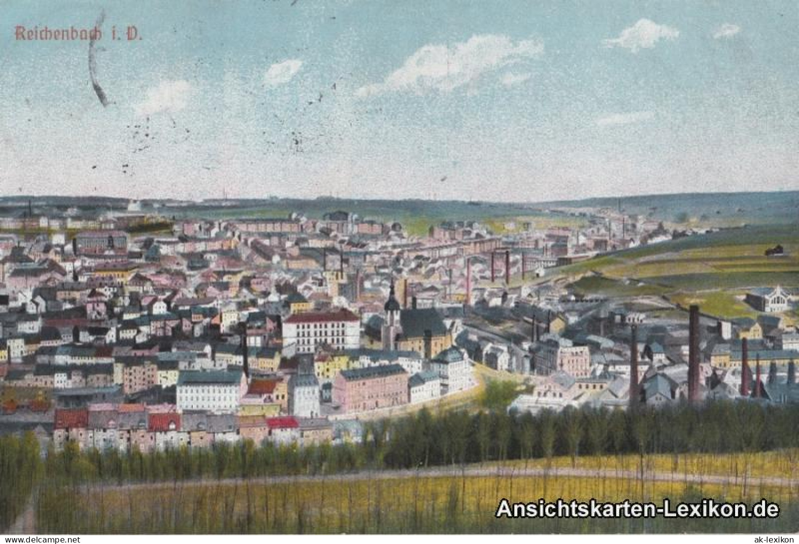 Ansichtskarte Reichenbach (Vogtland) Panorama Color 1914 - Reichenbach I. Vogtl.