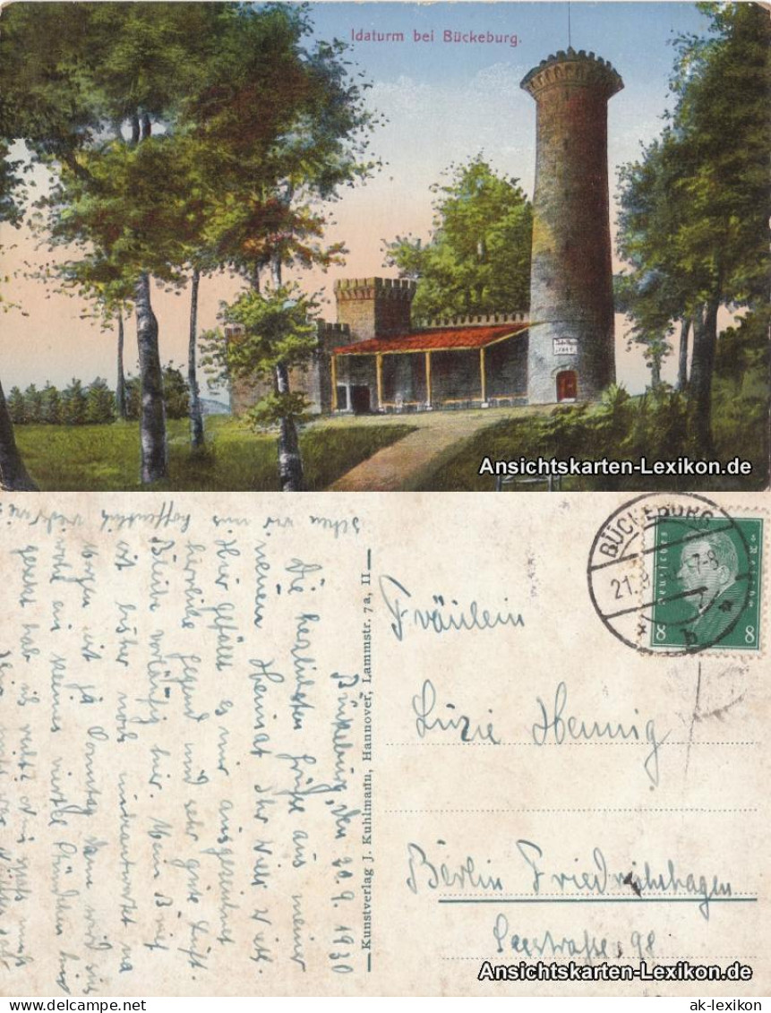 Ansichtskarte Bückeburg Idaturm 1930 - Bueckeburg
