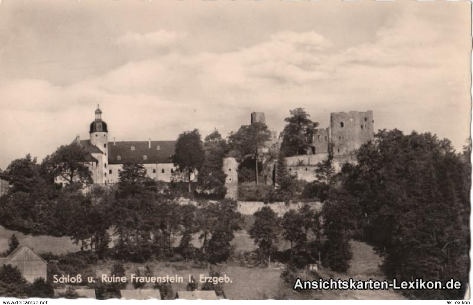 Ansichtskarte Frauenstein (Erzgebirge) Schloss Und Ruine 1958 - Frauenstein (Erzgeb.)