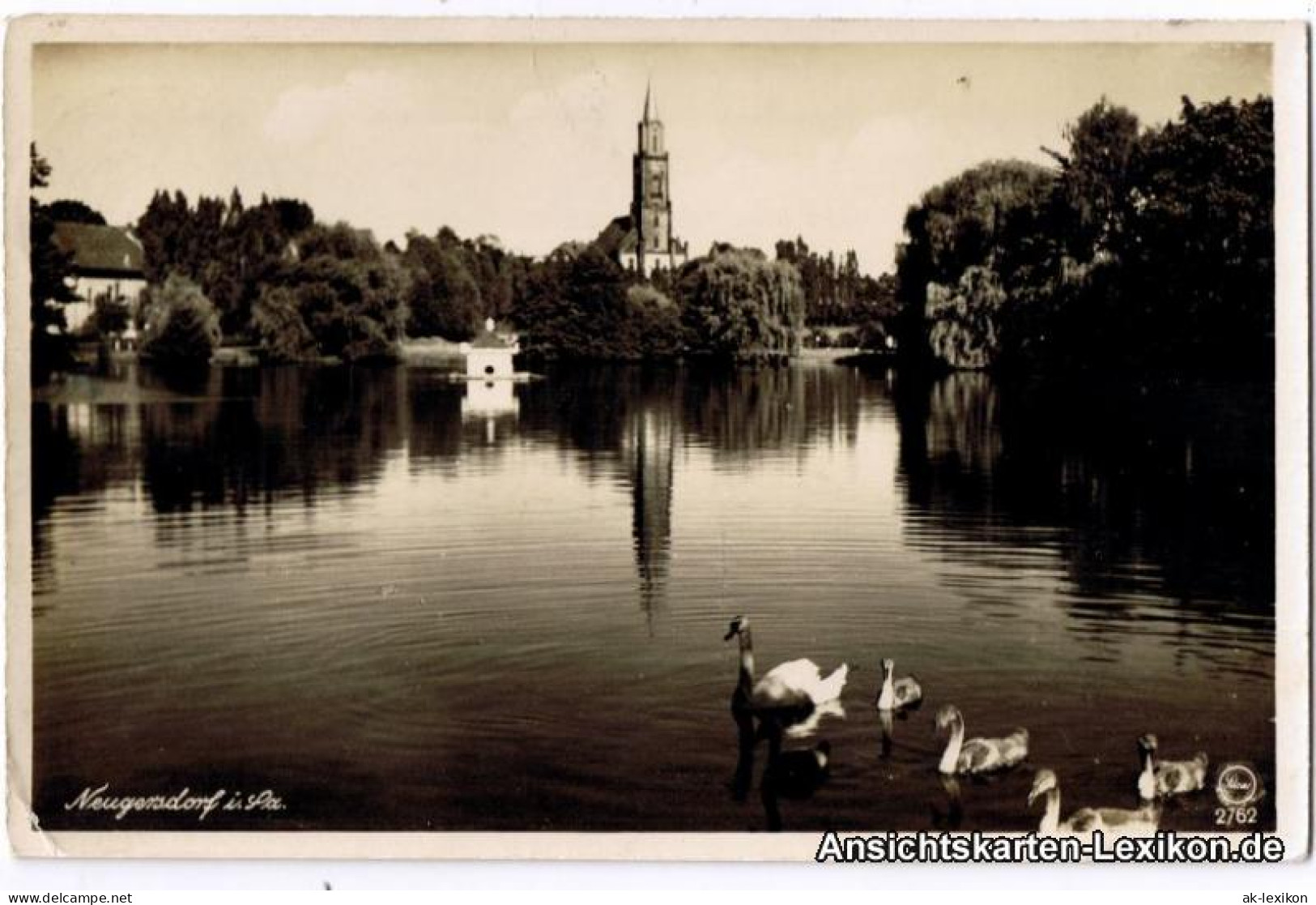 Ansichtskarte Neugersdorf Partie Am Weiher Mit Kirche - Foto AK 1940 - Neugersdorf