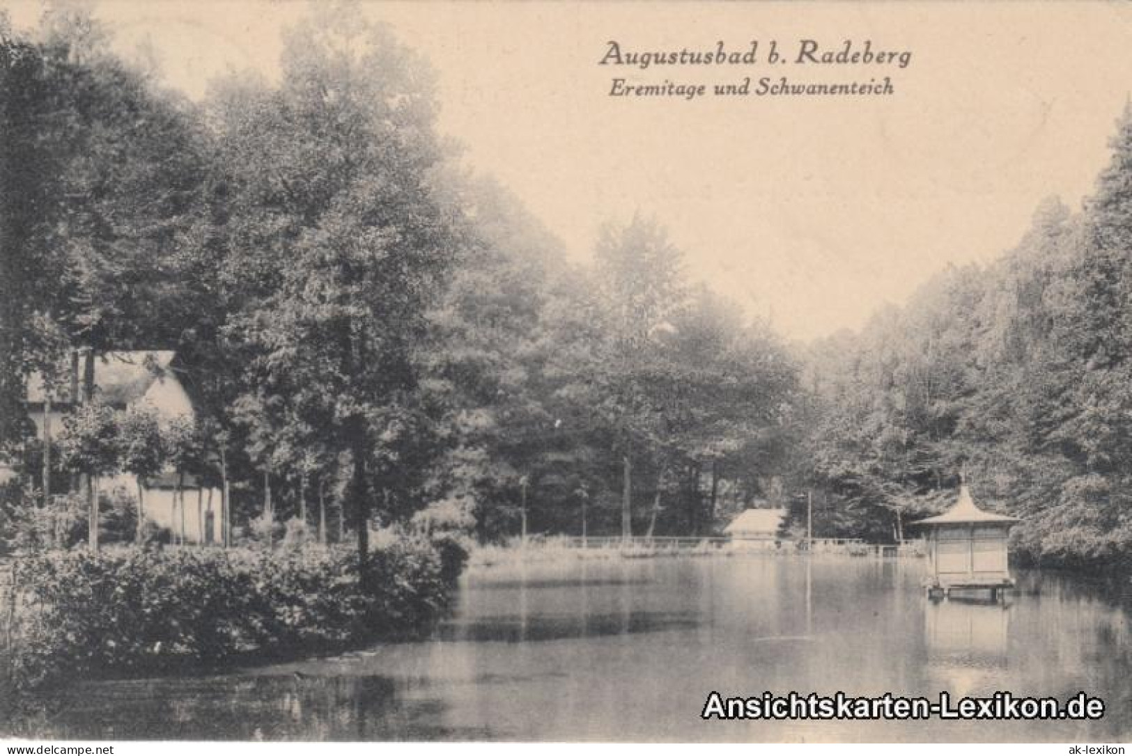 Ansichtskarte Liegau-Augustusbad-Radeberg Erimitage Und Schwanenteich 1922 - Radeberg