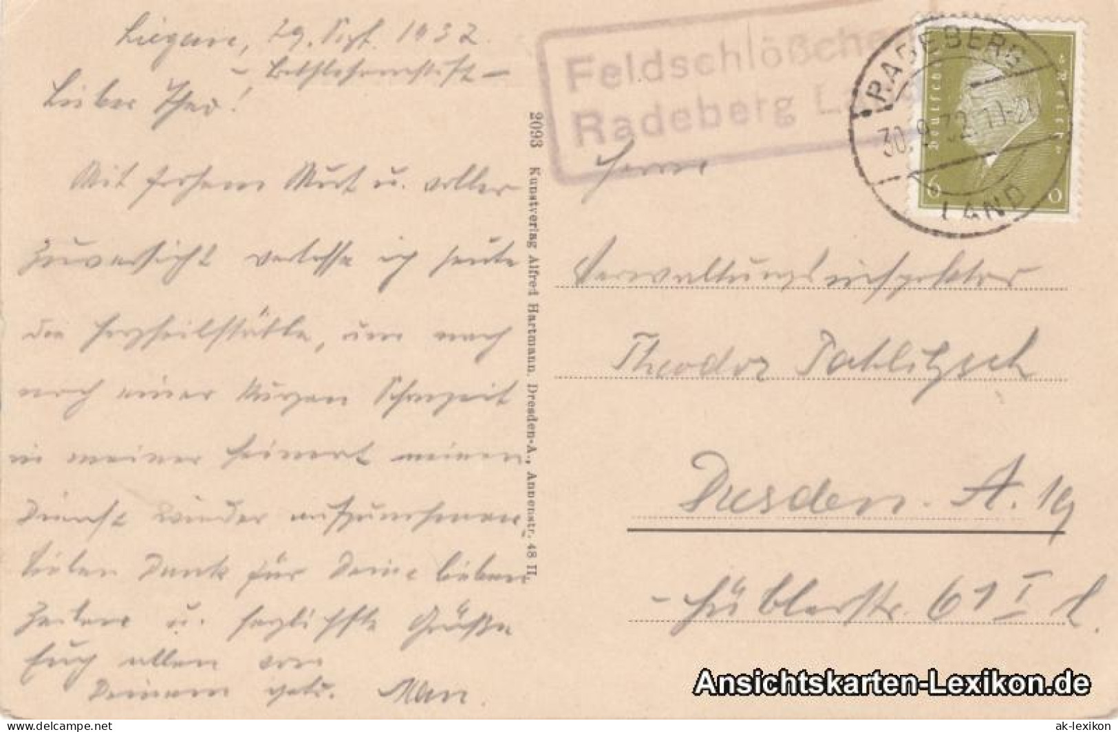 Ansichtskarte Liegau-Augustusbad-Radeberg Erimitage Und Schwanenteich 1922 - Radeberg