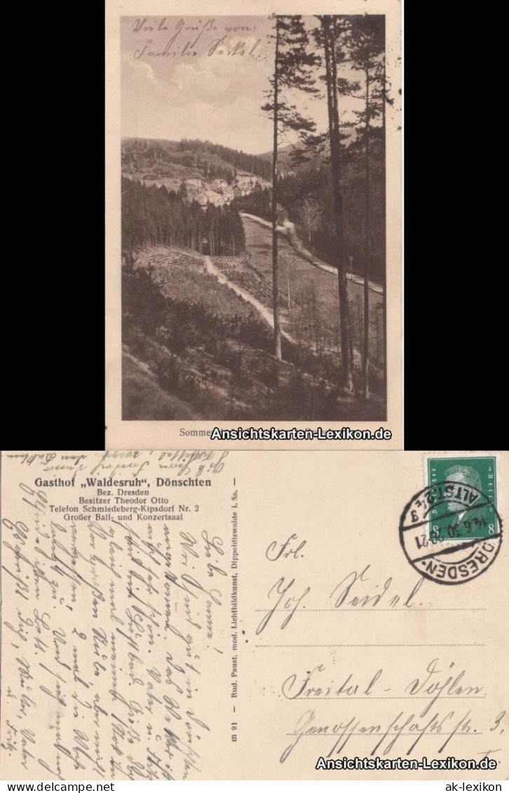 Ansichtskarte Dönschten-Dippoldiswalde Blick Auf... 1930 - Schmiedeberg (Erzgeb.)