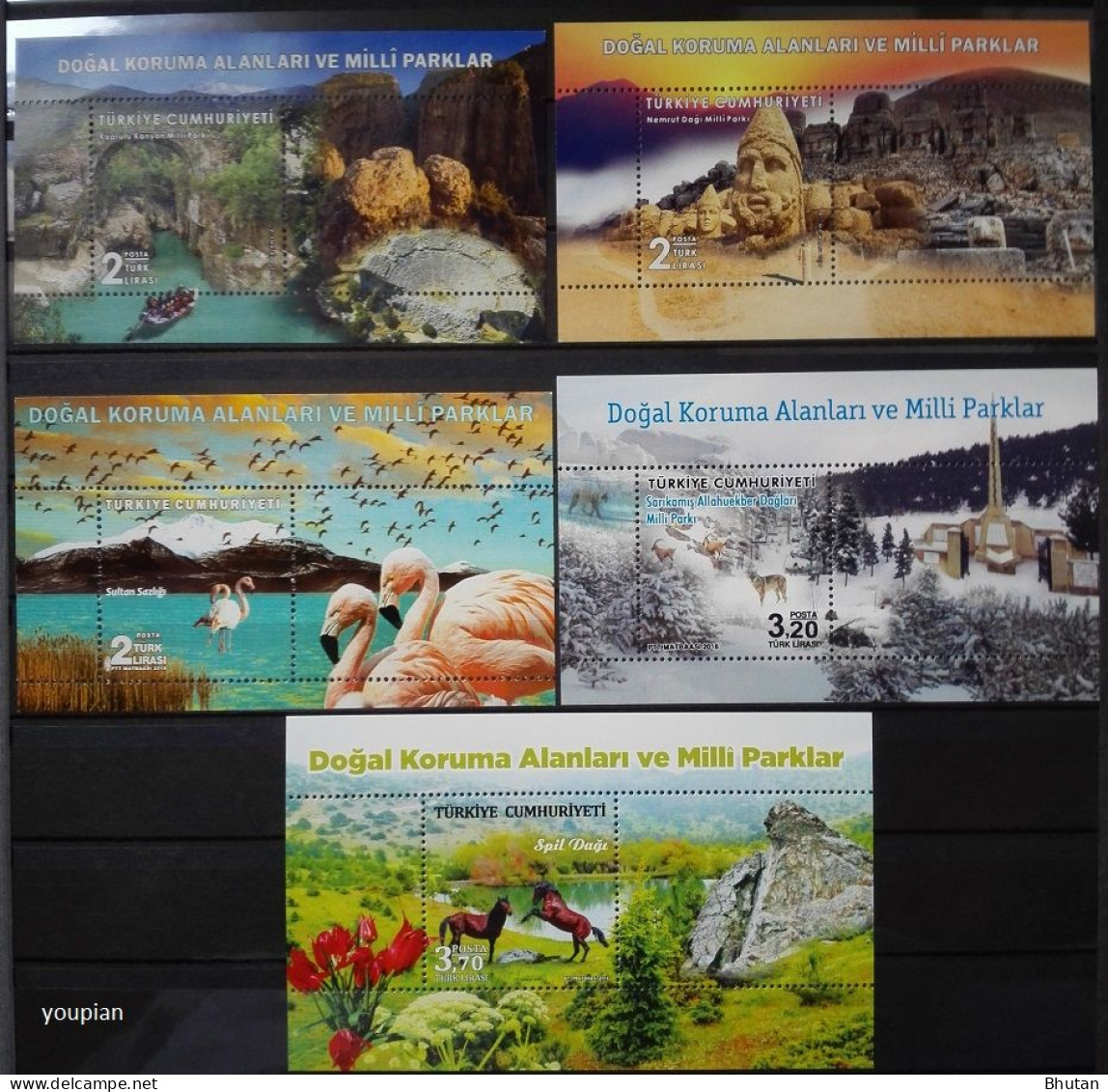 Türkiye 2016-2019, National Parks, Five MNH S/S - Neufs