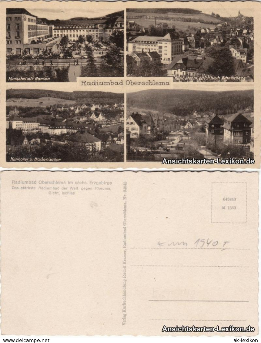 Ansichtskarte Bad Schlema 4 Bild Ua Gleesberg-Viertel 1940 - Bad Schlema