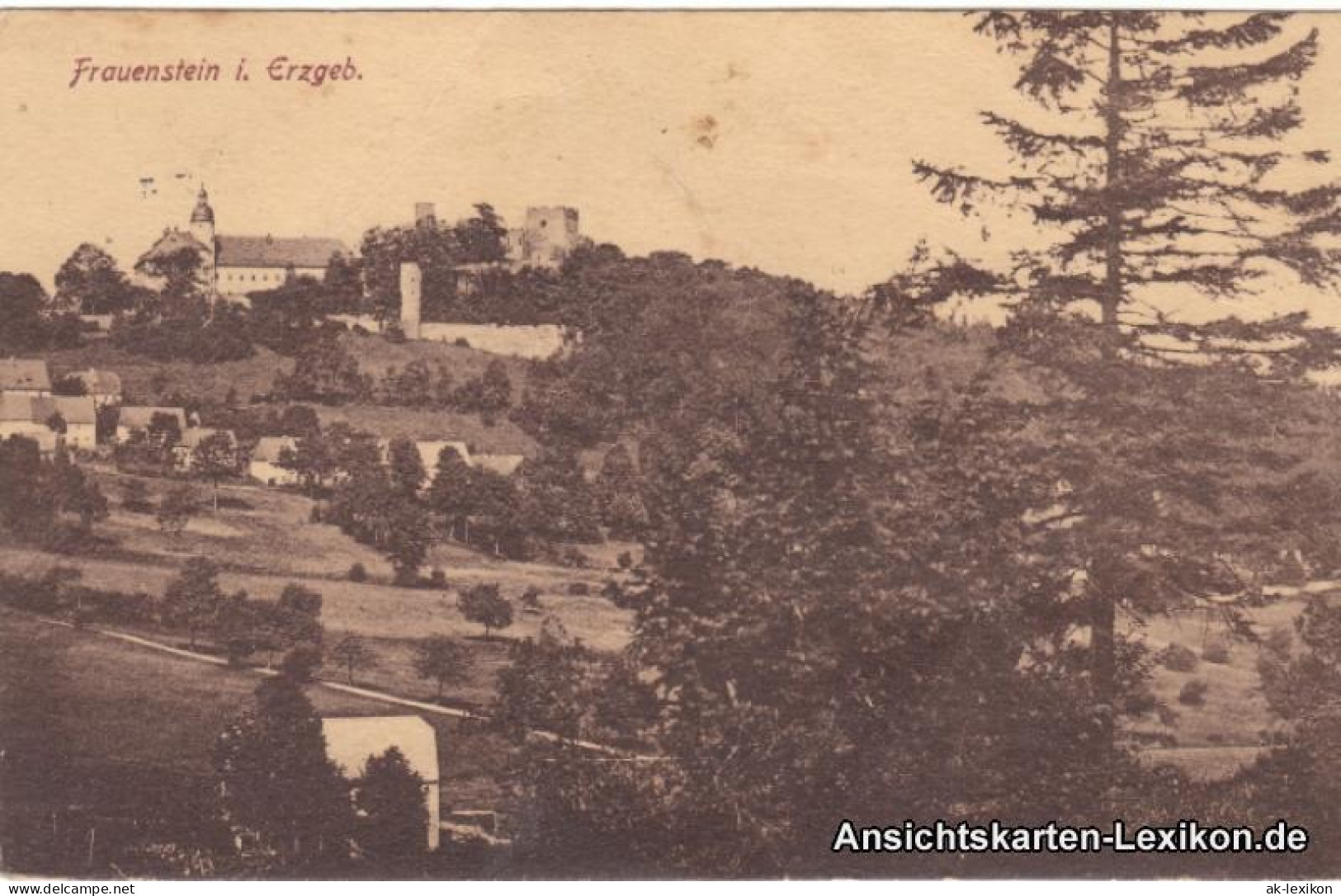 Ansichtskarte Frauenstein (Erzgebirge) Totalansicht 1929 - Frauenstein (Erzgeb.)