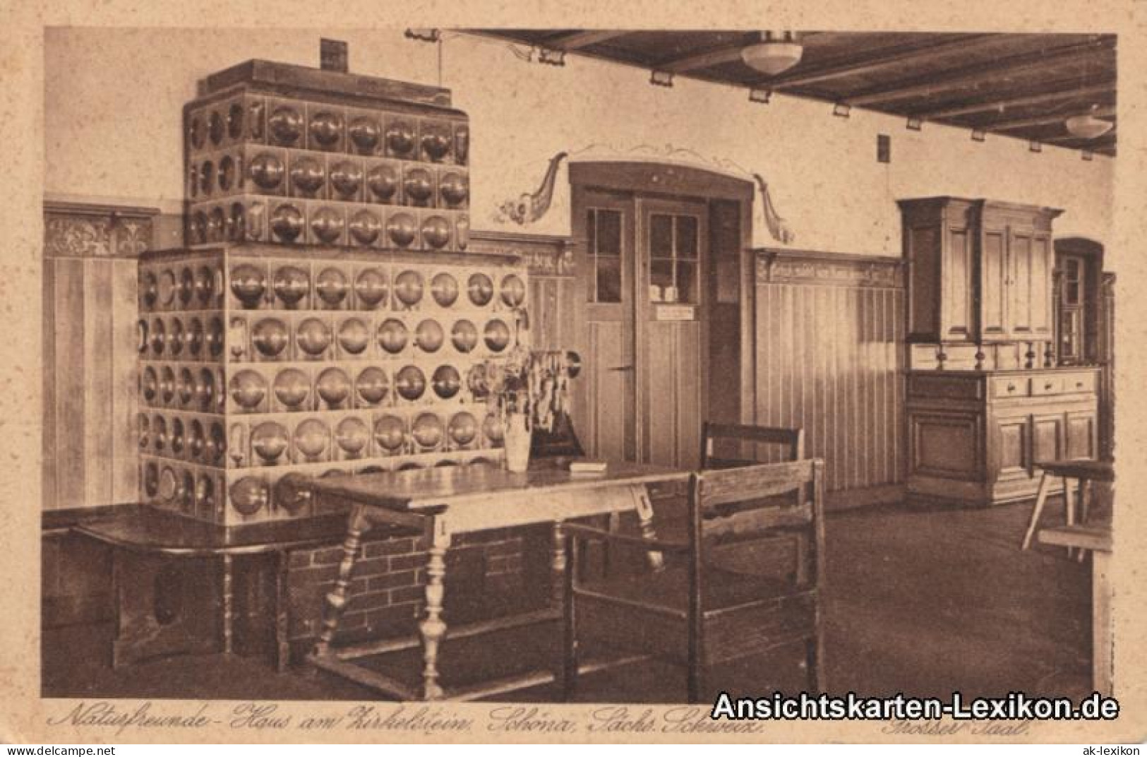 Schöna-Reinhardtsdorf-Schöna Naturfreunde-Haus Zirkelstein - Großer Saal 1929 - Schöna