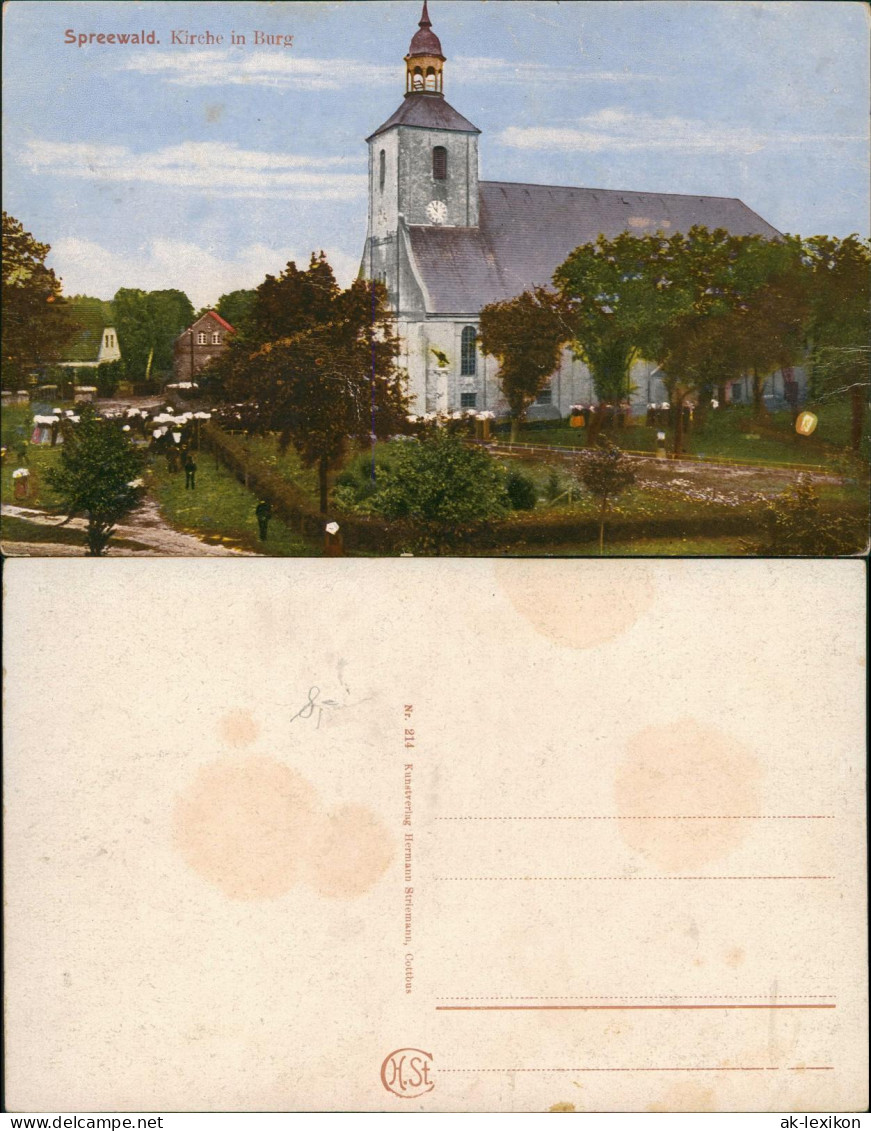 Ansichtskarte Burg (Spreewald) Partie An Der Kirche, Kirchgang 1918 - Burg (Spreewald)