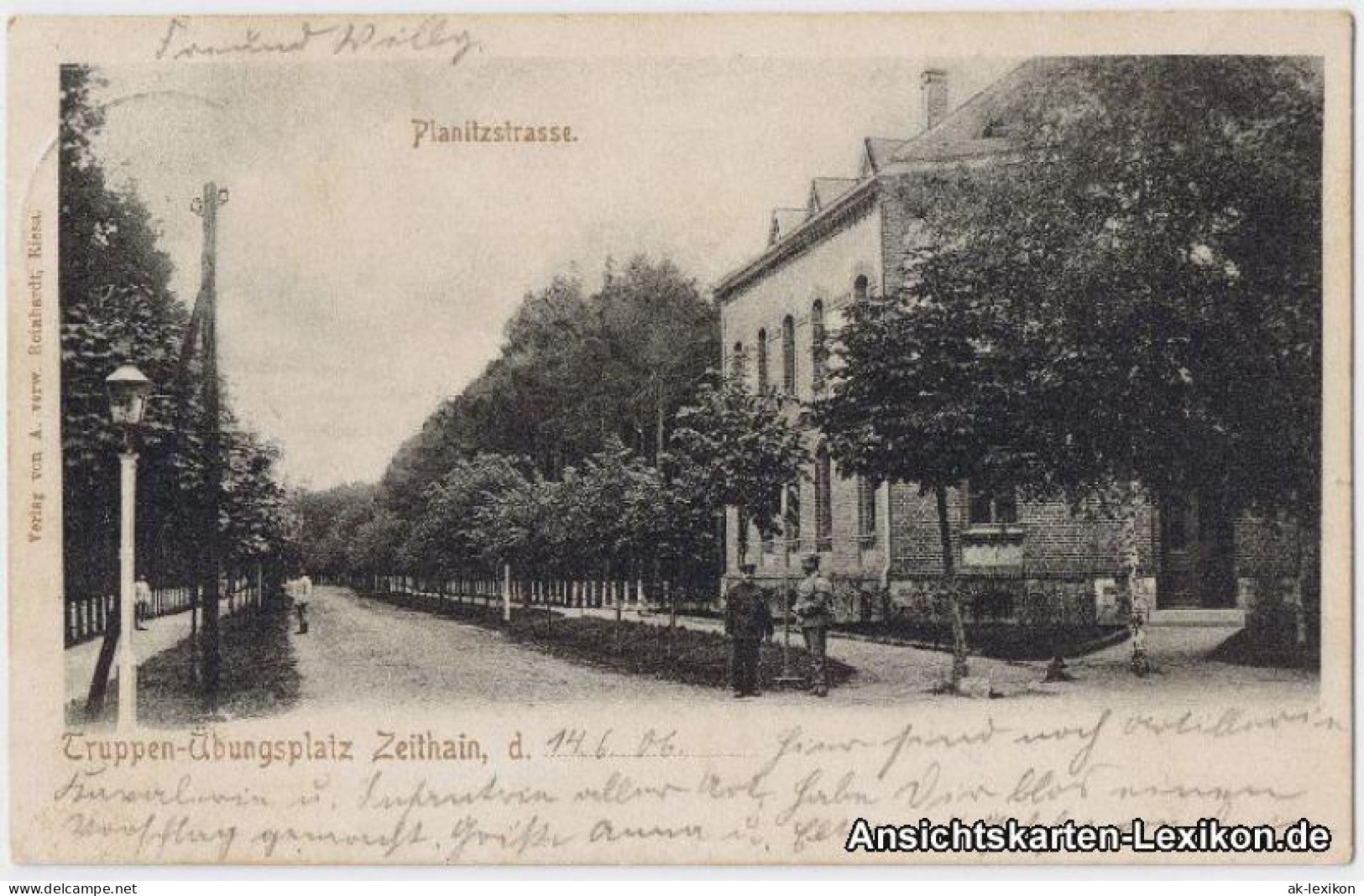 Ansichtskarte Zeithain Truppen-Übungsplatz - Planitzstraße 1906 - Zeithain