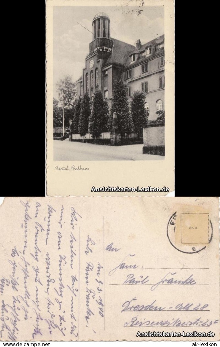 Ansichtskarte Freital Rathaus 1940 - Freital