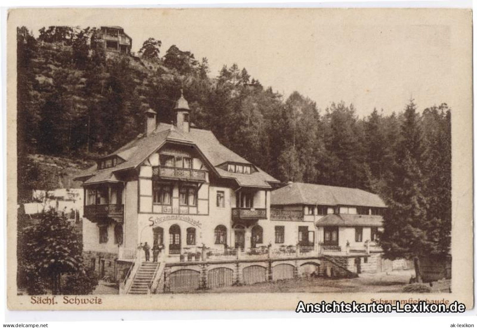 Ansichtskarte Kirnitzschtal-Sebnitz Schrammsteinebaude 1921 - Kirnitzschtal