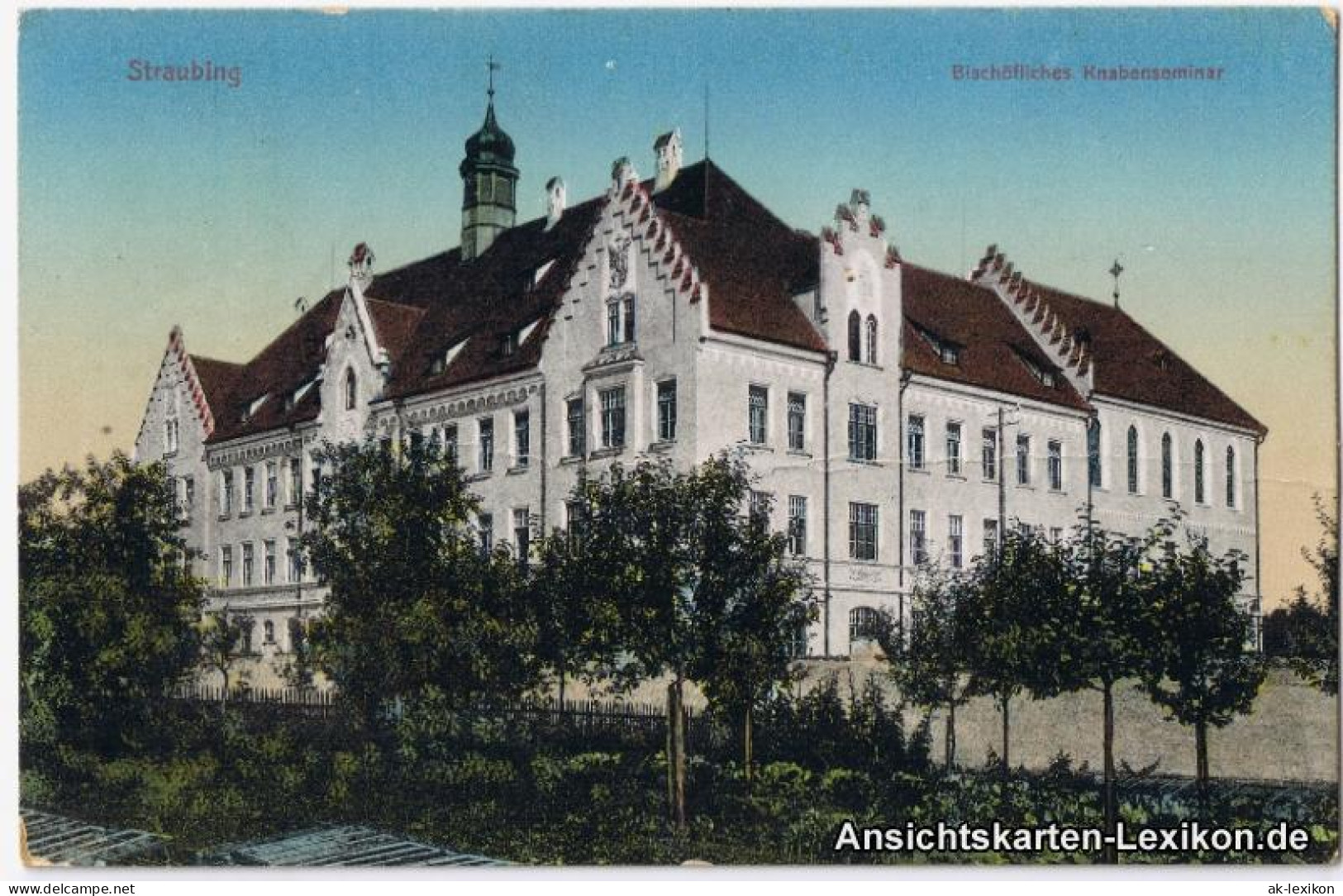 Ansichtskarte Straubing Bischhöfliches Knabenseminar 1912 - Straubing